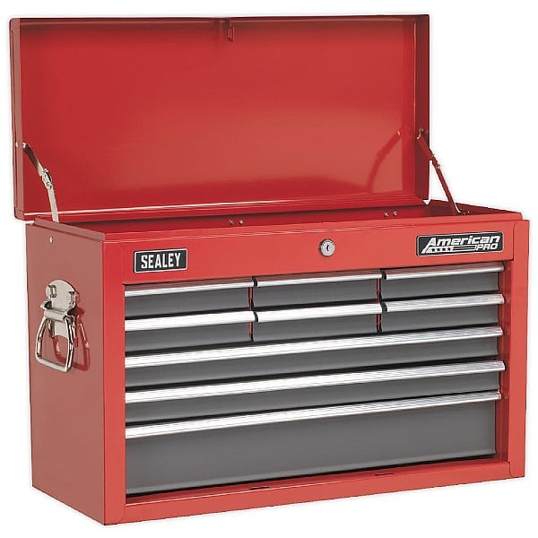 Sealey Red/Grey 9 Drawer Topchest With Ball Bearing Slides