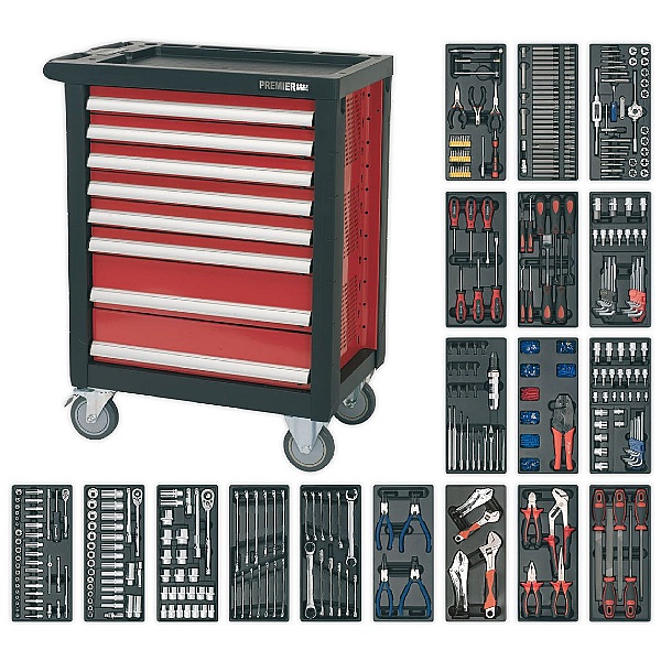 Sealey Premier 8 Drawer Rollcab With Ball Bearing Slides & 707pc Tool Kit