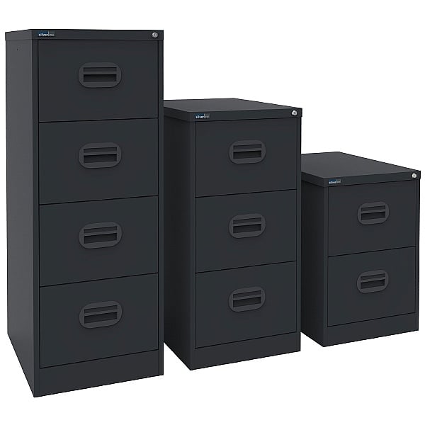 Silverline Kontrax Filing Cabinets Black