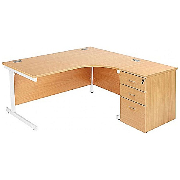 Commerce II Ergonomic Desks With Desk High Pedestal