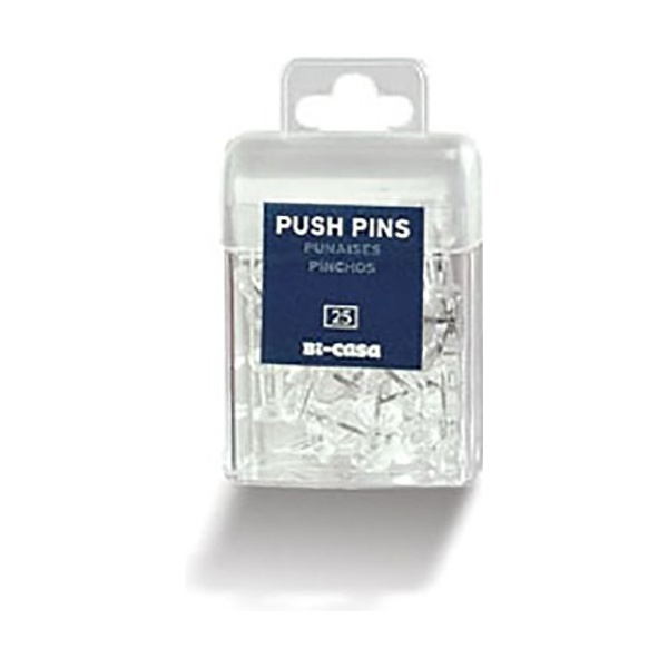 Box of 25 Transparent Push Pins
