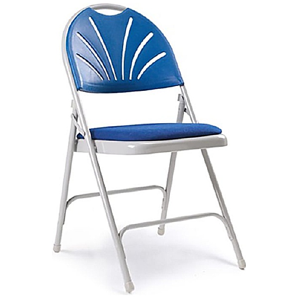 Fan Back Upholstered Folding Chair (Pack of 4)