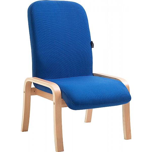 Oxford Wooden Frame Fabric Reception Chair Without Arms