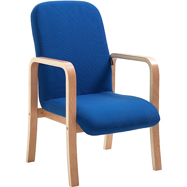 Oxford Wooden Frame Fabric Reception Chair With Arms