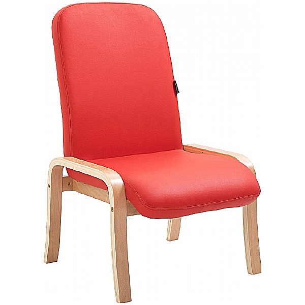 Oxford Wooden Frame Vinyl Reception Chair Without Arms Reception Seating