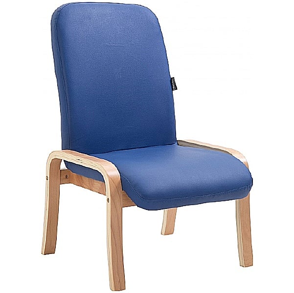 Oxford Wooden Frame Vinyl Reception Chair Without Arms