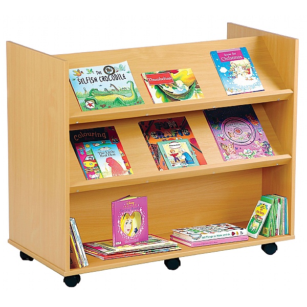 Double Sided Angled Library Bookcase