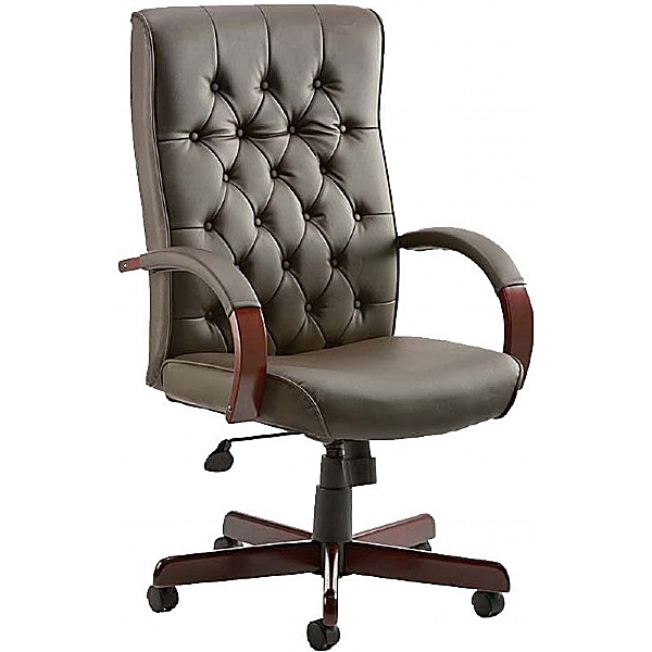 Traditional Button Back Bonded Leather Executive Chairs