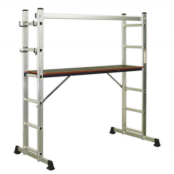 Sealey 4-Way Aluminium Scaffold Ladder - EN 131