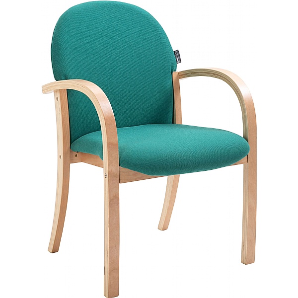 Lincoln Wooden Frame Fabric Stacking Chair With Arms Reception Seating