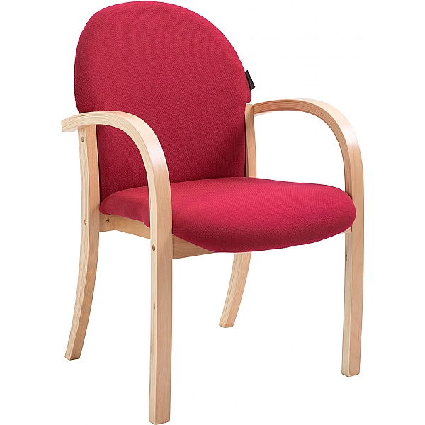 Lincoln Wooden Frame Fabric Stacking Chair With Arms Reception Seating