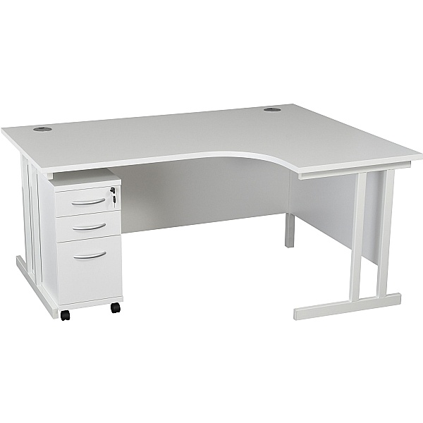 Karbon K3 Ergonomic Deluxe Cantilever Desk With Narrow Mobile Pedestal