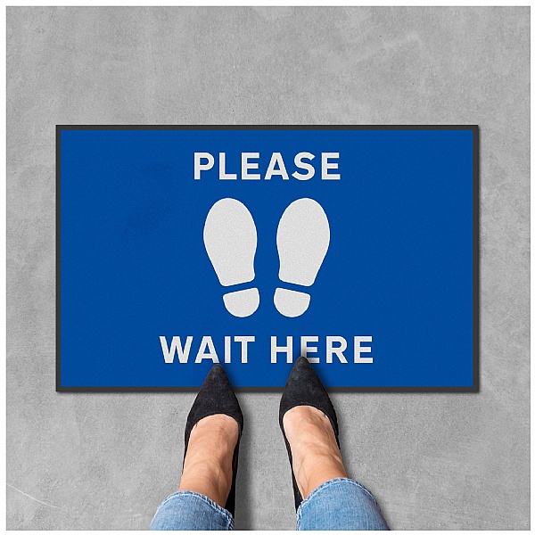 Coba Please Wait Here Footprint Floor Mat - Pack of 2