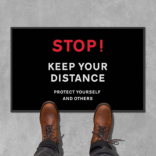 Coba Stop Keep Your Distance Floor Mat - Pack of 2