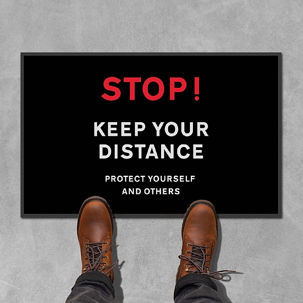 Coba Stop Keep Your Distance Floor Mat - Pack of 2