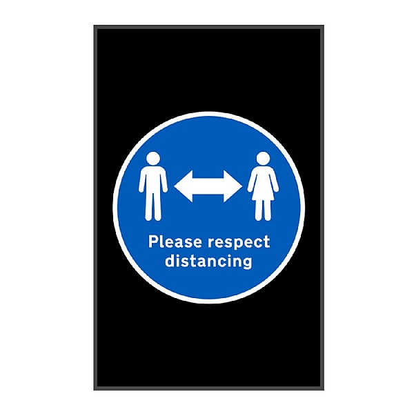 Coba Please Respect Distancing Portrait Floor Mat - Pack of 2