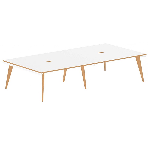 Bianco 4 Person Back to Back Rectangular Bench Desk