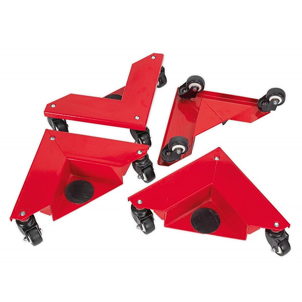 Sealey Set of 4 Corner Transport Dollies -  150kg Capacity