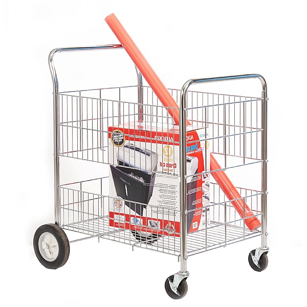 Chrome Plate Wire Basket Trolley