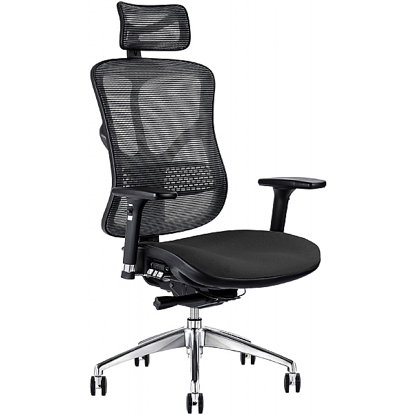 F94 Mesh and Fabric Office Chair With Headrest
