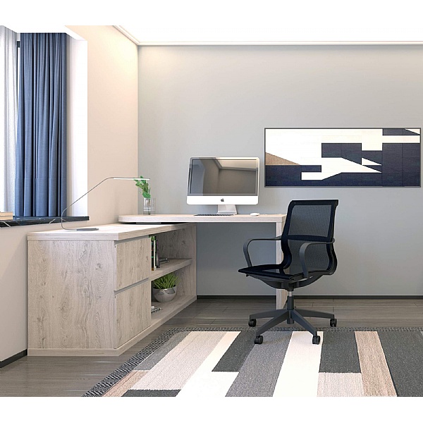 Mezcal Home Office Desk Set Grey Oak Home Computer Desks