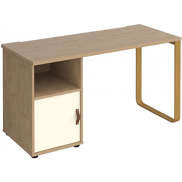 Ryto Home Office Desk with Fixed Cupboard Pedestal