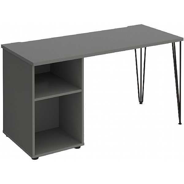 Flores Home Office Desk with Fixed Open Pedestal