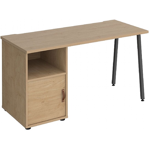 Solis Home Office Desk with Fixed Cupboard Pedestal