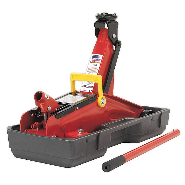 Sealey Trolley Jack -  2 Tonne Short Chassis with Storage Case