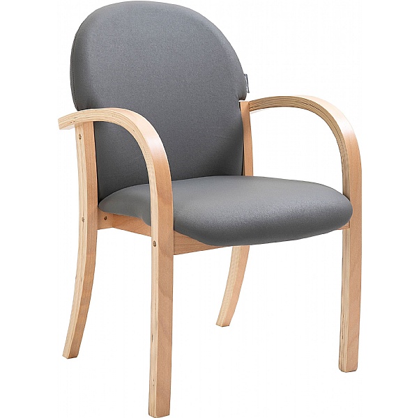 Lincoln Wooden Frame Vinyl Stacking Chair With Arms