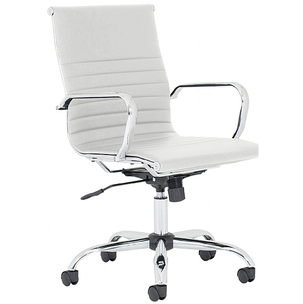 Chase White Bonded Leather Office Chair