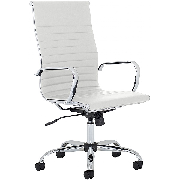 Chase White Bonded Leather High Back Office Chair