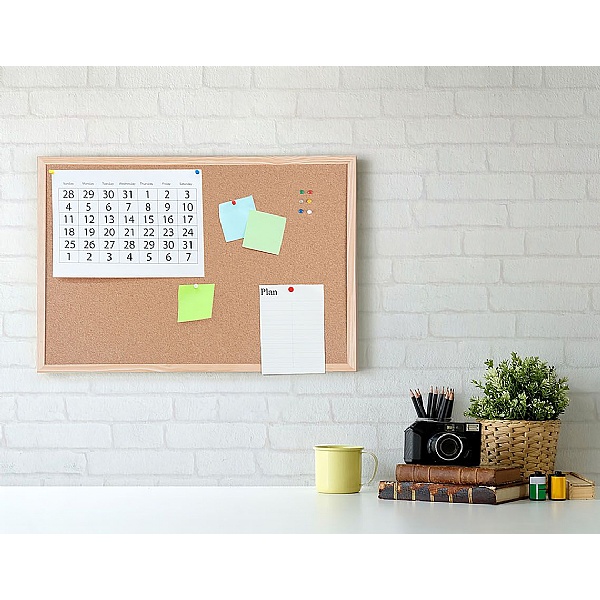 Bi-Office Budget Wood Frame Cork Board