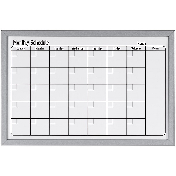Bi-Office Magnetic Monthly Planner Drywipe Board