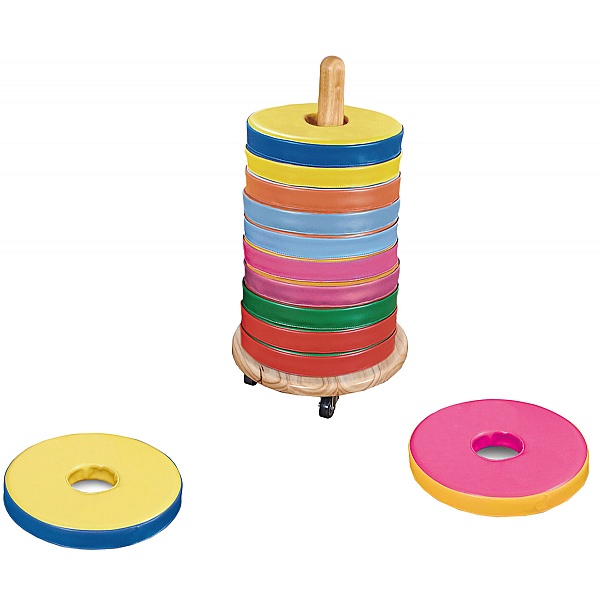 12 Donut Floor Cushions with Trolley