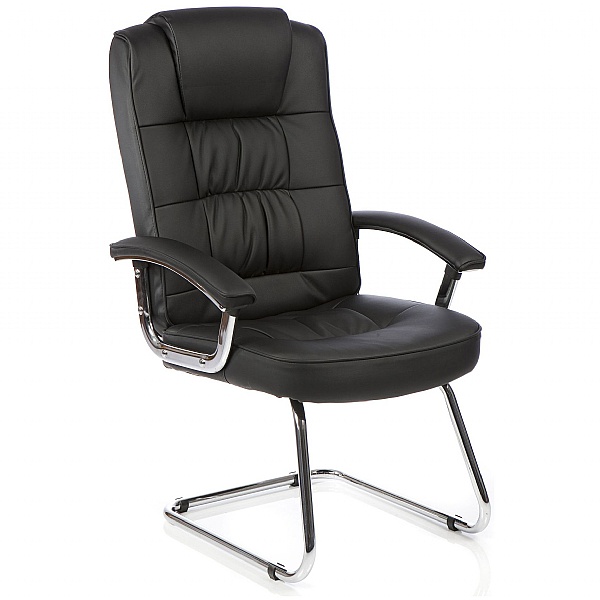 Acadia Chrome Enviro Leather Cantilever Chair