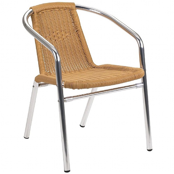 Aluminium Wicker Armchair Natural