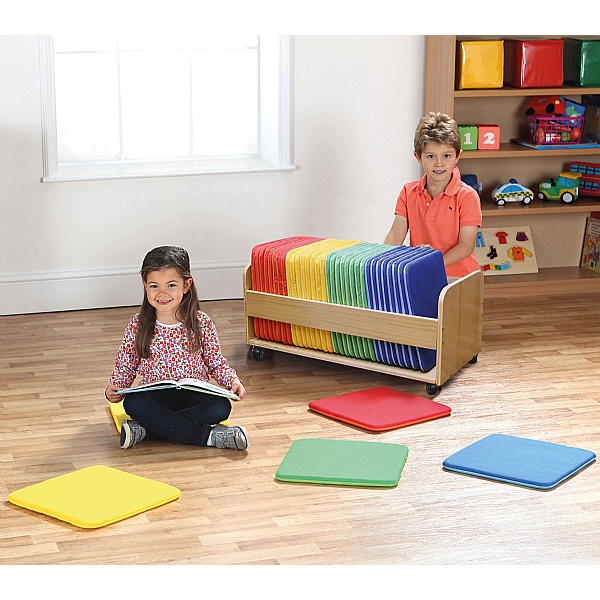 32 Rainbow Square Cushions with Tuf 2 Trolley