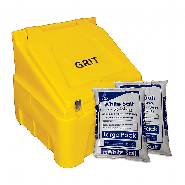 200L Grit Bin, Rock Salt With Shovel