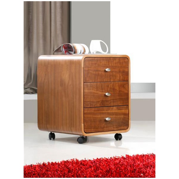 Spectrum Walnut Real Wood Veneer Pedestal Drawer Pedestals