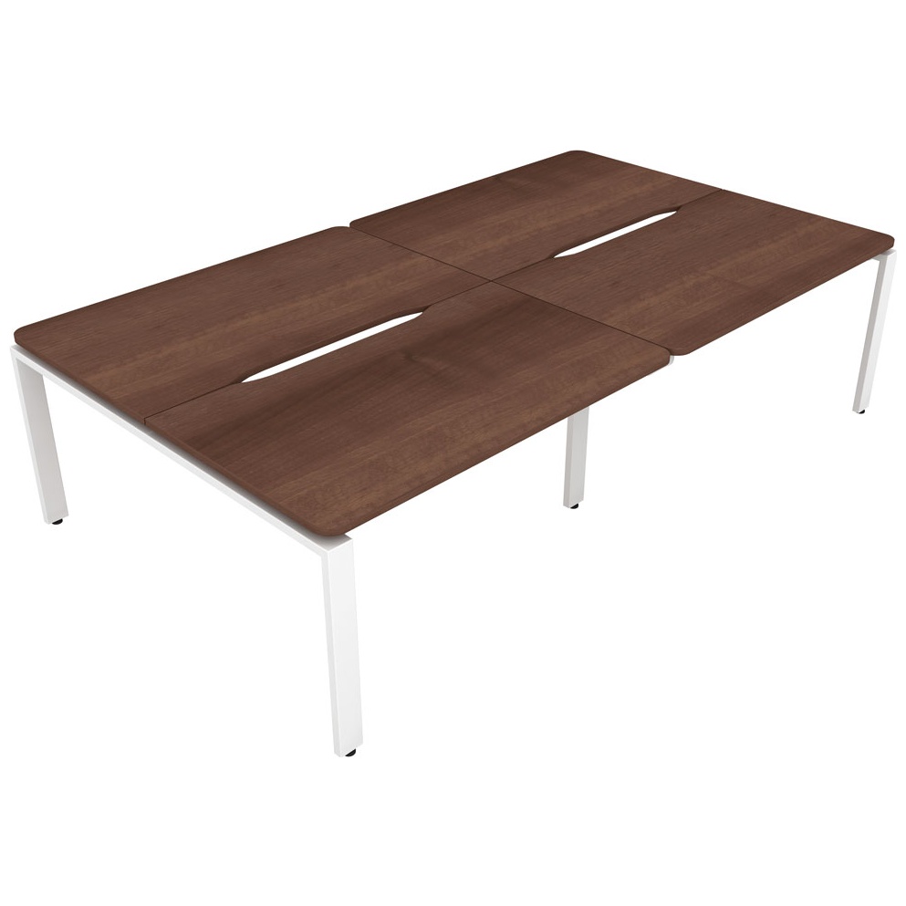 NEXT DAY Velocity Bench System Quad Desk Unit Rectangular Office Desks