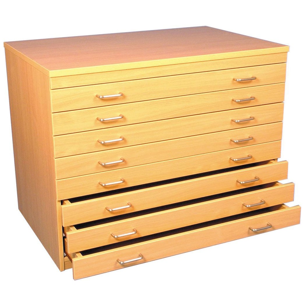 8 Drawer Beech A1 Plan Chest | Arts & Crafts Storage