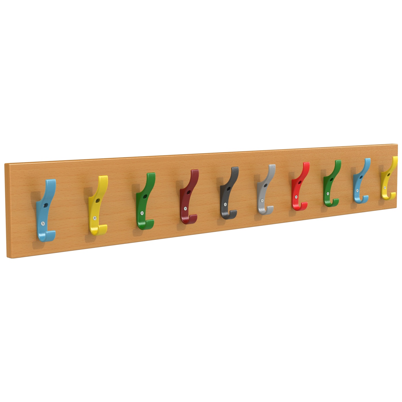 Multi-Coloured Classroom Coat Hook Rails | Cloakroom Storage & Hooks