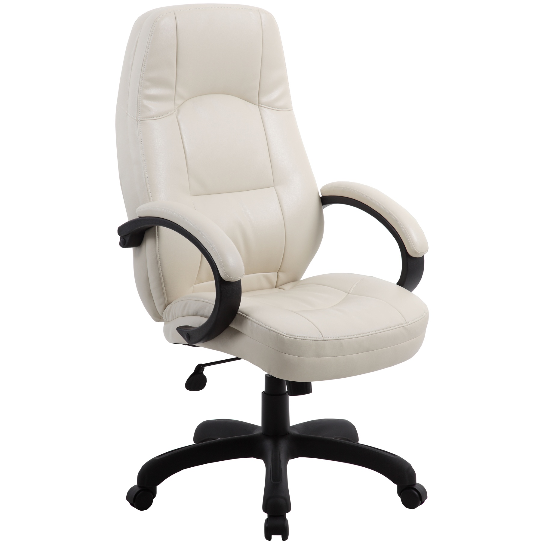 Monza Cream Leather Look Manager Chair Executive Office Chairs