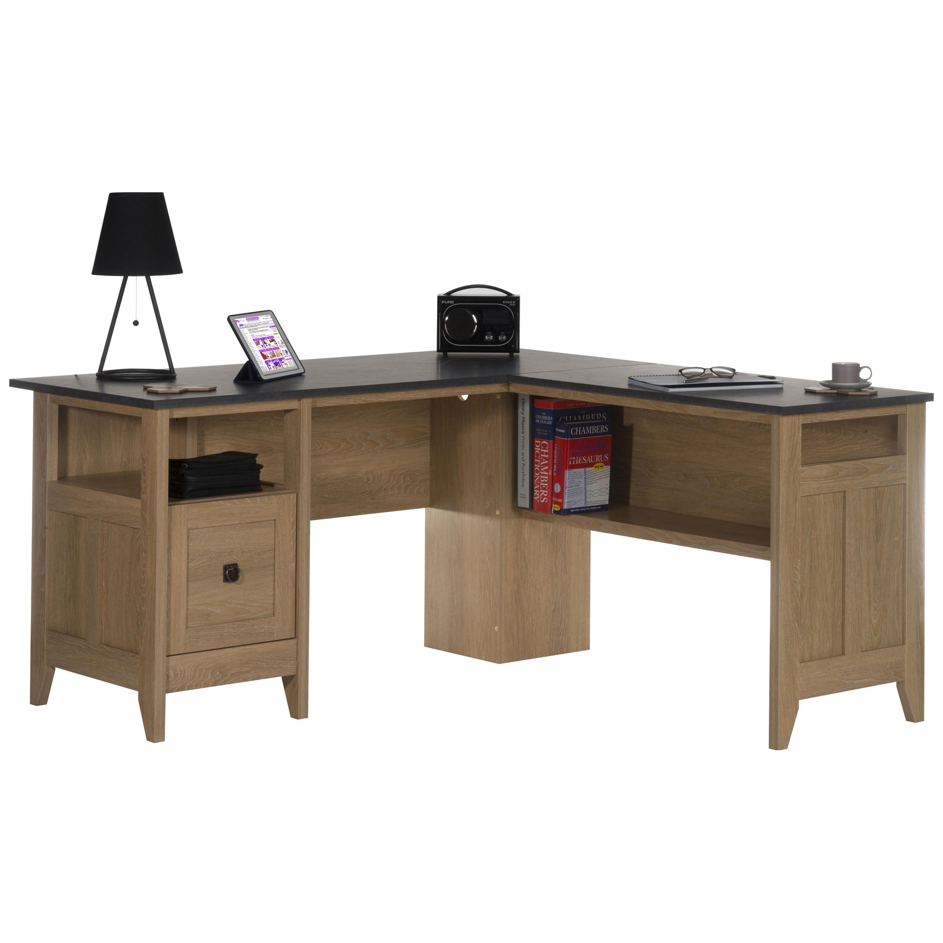 Computer desk oak shop finish