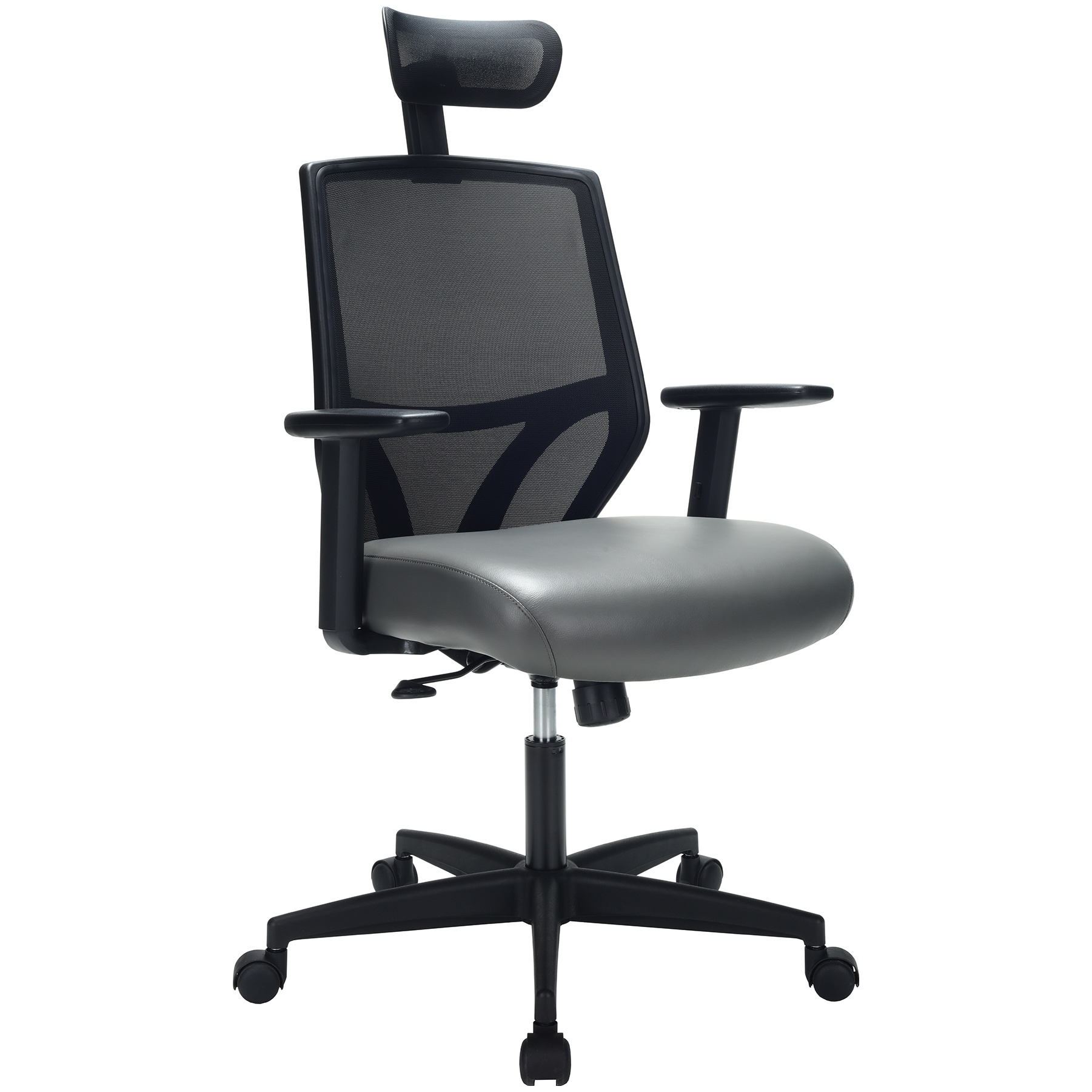 Impact Mesh Office Chair with Pocket Sprung Leather Seat ...