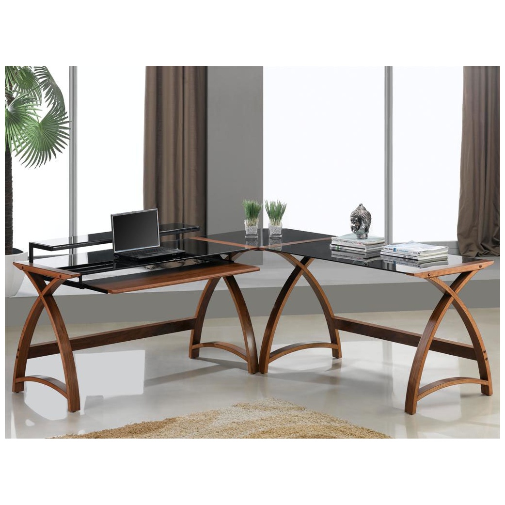 Spectrum Walnut Real Wood Veneer Laptop Desk Home Computer Desks