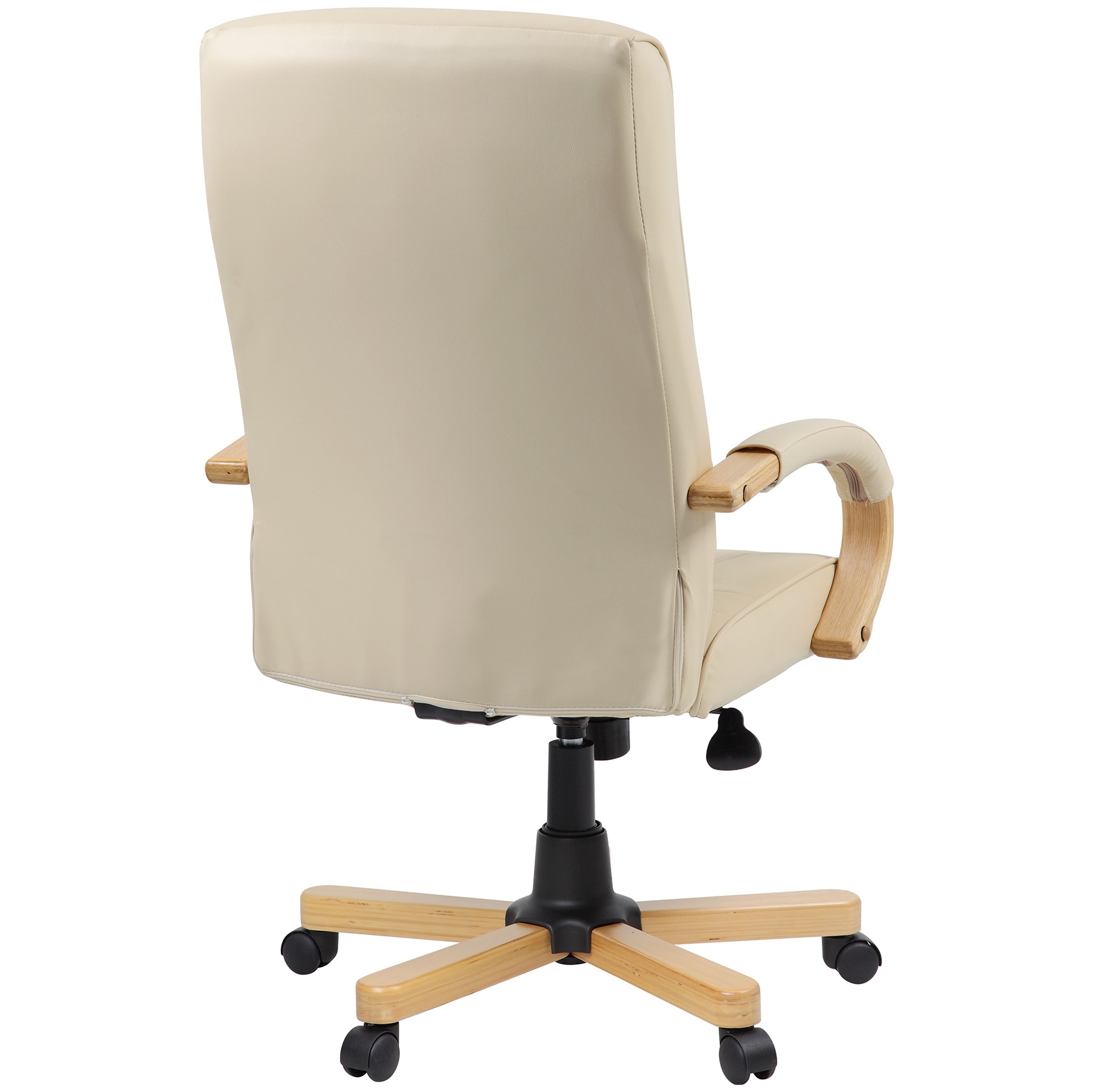 Farnham Cream Leather Office Chair, Wood Leather Office Chair Uk