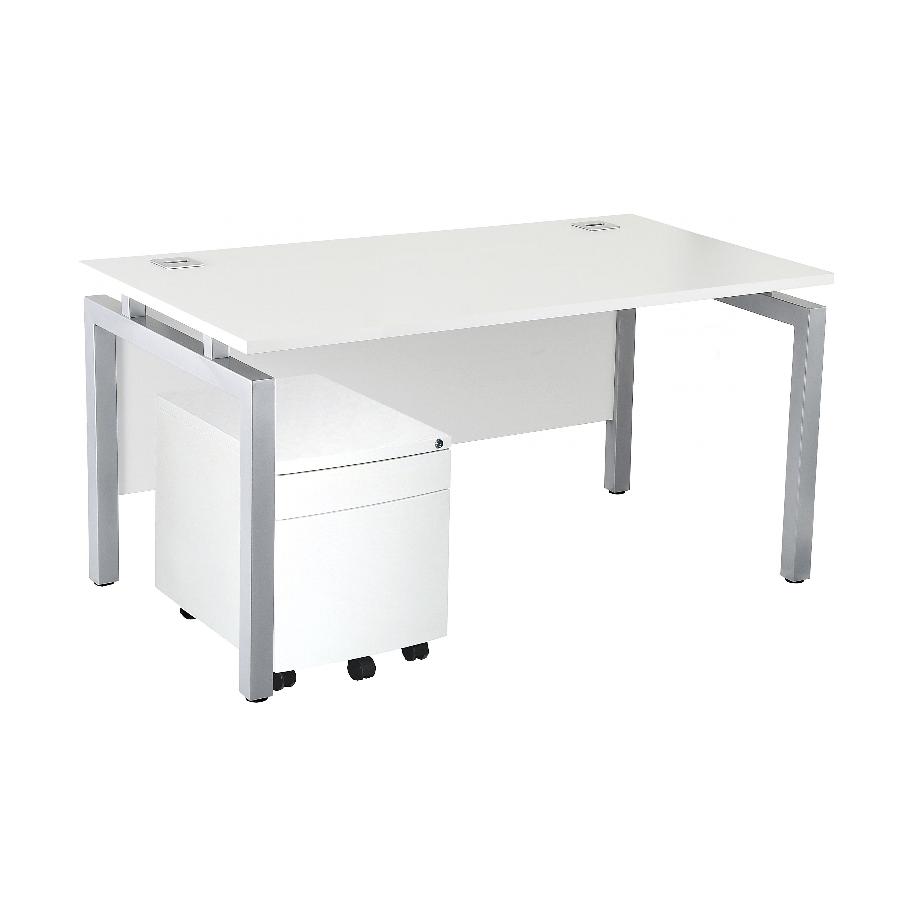 NEXT DAY Karbon K4 Rectangular Bench Desks With Low Mobile Metal