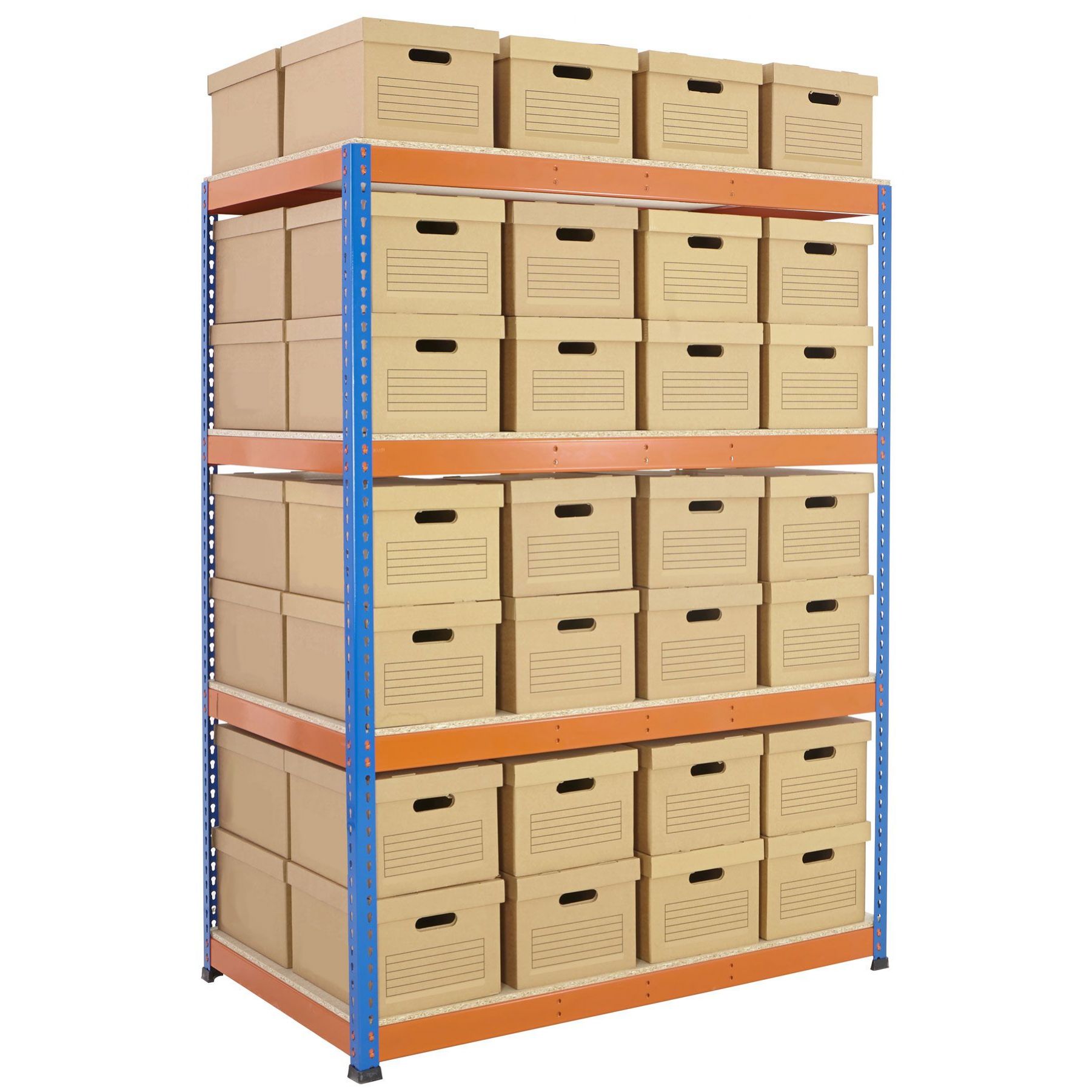 BiG800 Archive Storage Bay With Plain Boxes Archive Shelving with